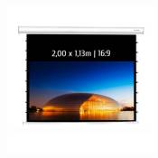 Kimex - Écran de projection - montable au plafond, montable sur mur - motorisé - 90" (229 cm) - 16:9 - Matte White - blanc