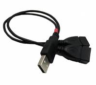 PROW® 30cm Noir USB 2.0 Un connecteur Mâle à Double Femelle USB A Jack Câble Adaptateur de répartiteur Forme de Y Cordon d'extension (USB M-2F)