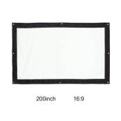 Richer-R 200 pouces 16: 9 écran de projection blanc avec bordures noires sur 4 côtés, mur extérieur film cinématographique