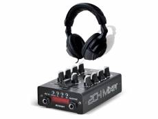 Pack table de mixage dj sono usb bluetooth ibiza sound mix500-bt + casque audio
