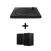 Platine vinyle Sony PS-LX310BT Noir + Enceintes amplifiées Bluetooth Klipsch R-41PM Noir vendues par paire