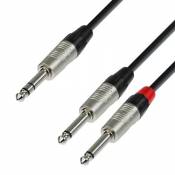 Adam Hall Cables 4 STAR YVPP 0600 - Câble Audio REAN Jack 6,35 mm stéréo vers 2 x Jack 6,35 mm mono 6 m