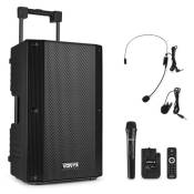 Vonyx VSA500-BP Sono portable 800 Watts - Batterie intégrée, haut-parleur 12, micro-casque inclus, Bluetooth, MP3