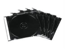 Hama CD-ROM Slim Box - Boîtier plastique mince pour stockage CD - capacité : 1 CD - noir transparent (pack de 50)