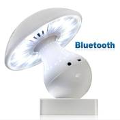Mini Haut-Parleur Bluetooth Lampe LED Radio - Blanc