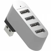 Sabrent Hub USB, Adaptateur USB orientable à 90°/180°, Data Hub USB 4 Ports, Aluminium USB multiport pour Macbook, Mac Pro/Mini, iMac, Surface Pro, XP