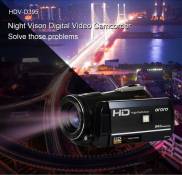 ORDRO 1080P Caméscope Full HD avec objectif grand