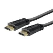 Câble HDMI Plat 4K Ultra HD High Speed noir audio/vidéo