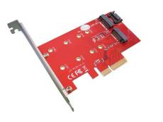 KALEA-INFORMATIQUE Carte contrôleur PCI Express PCIe 2 ports pour SSD M.2 : 1 port M2 B Key SATA + 1 port M2 M Key PCIe
