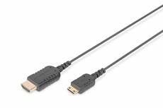 DIGITUS Câble HDMI Highflex - Mini-HDMI (Type-C) vers Type A - UD 4K - 2m - Arc, CEC, 3D - Compatible avec Appareil Photo, Tablette