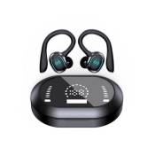 Ecouteurs sans fil Bluetooth YYK-635 Noir avec crochets
