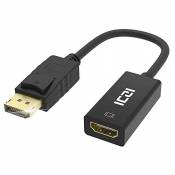 ICZI Adaptateur DisplayPort vers HDMI, DP Câble mâle vers HDMI Femelle, Connecteurs dorés, pour TV 4K, HDTV, Moniteur, Projecteurs, Ordinateurs Portab