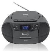 Radio Portable DAB / DAB+ / FM, Lecteur CD-MP3, Cassette, USB, Télécommande, Roadstar, RCR-779D+/BK, , Noir