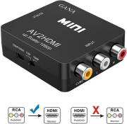 Adaptateur RCA vers HDMI, GANA Convertisseur vidéo Mini AV vers HDMI Prise en Charge 1080P 3RCA Composite avec câble de Charge USB pour PC Xbox PS3 PS