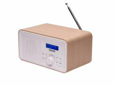 Radio portable, denver dab-30lightwood 1w rms - personnel numérique, dab + radio numérique, fonctionne sur 230v ou piles