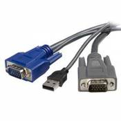Cable KVM ULTRAFIN 2 en 1 USB VGA - 3 M