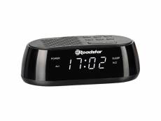 Radio-réveil numérique fm, port usb à chargement rapide, 2 alarmes, écran lcd, roadstar, clr-2477, , noir