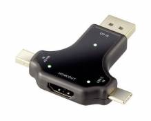 Renkforce RF-3846634 DisplayPort / HDMI Adaptateur [1x DisplayPort mâle, Mini port Display mâle, USB-C™ mâle - 1x HDMI femelle] noir
