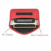 Toile de Protection Anti-radiations Anti-Tracking Anti-Espion Signal Blocage Case Sac combiné Fonction Sac pour téléphone Portable (Rouge)