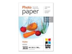 ColorWay - Mat - A4 (210 x 297 mm) - 190 g/m² - 50 feuille(s) papier photo