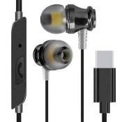 Écouteurs Filaires USB C Intra-auriculaires Microphone