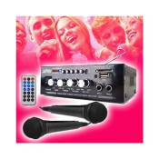 amplificateur soirée karaoke 50w - stéréo - usb/bluetooth/sd/