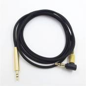 Câble de cuivre sans oxygène OFC pour casque Bose QuietComfort QC25 QC35 OE2 OE2i AE2 Noir