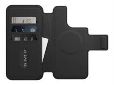 OtterBox - Étui à rabat pour téléphone portable - compatibilité avec MagSafe - cuir synthétique - noir ombré - pour Apple iPhone 14 Pro Max