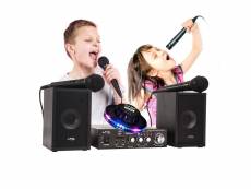 Pack karaoké enfant ibiza sound 2x50w star2mkii, port usb-sd avec contrôles, jeu de lumière ball6 multi led rvb
