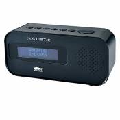 Majestic RS 115 Dab Radio-réveil Dab/Dab+/FM écran LCD, entrée AUX-in, réveil avec Deux alarmes et Trois sonneries Noir