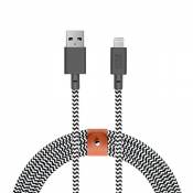 Native Union Câble Belt XL - Câble de 3 Mètres Ultra Solide Renforcé de [Certifié Mfi] Câble Lightning à USB avec Courroie Compatible avec iPhone/iPad