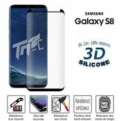 TM-Concept® Verre trempé incurvé 3D - Samsung Galaxy S8 - Noir - Adhérence intégrale - Gamme 3D Silicone