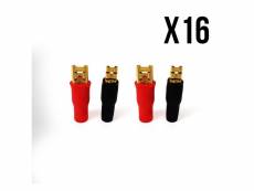 16 fiches terminal - 2 x rouge 4.8mm - 2 x noir 2.8 mm - cougar c.ass ct40