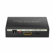 Répartiteur d'extracteur Audio HDMI 1080P, Convertisseur d'extracteur HDMI vers HDMI + SPDIF Optique Toslink + RCA L/R Audio Analogique Stéréo, Sortie