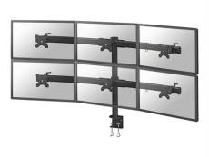 Neomounts FPMA-D700D6 - Kit de montage - pleine action - pour 6 écrans LCD - noir - Taille d'écran : 19"-27" - pinces montables, montrable sur bureau
