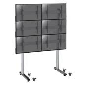 supports pro modular sol KIMEX 031-2600K2 Support sur pieds mur d'images pour 6 écrans TV 45''-55'' - A roulettes