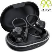 Ecouteur Bluetooth IPX7 Écouteur sans Fil Sport Étanche 3D Hi-FI Son Stéréo, Anti-Bruit CVC 8.0 Oreillette Bluetooth 5.0 -Noir