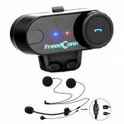 FreedConn Intercom Moto Bluetooth, TCOM VB Casque Kit Moto Main Libre Écouteur,800M 2-3 Riders Group des Moto Communication Systèmes Bluetooth,avec éc