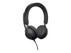 Jabra Evolve2 40 MS Stereo - Micro-casque - sur-oreille - filaire - USB-C - isolation acoustique - Certifié pour Microsoft Teams