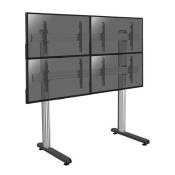 supports pro modular sol KIMEX 031-2400K1 Support sur pieds mur d'images pour 4 écrans TV 45''-55'' - Hauteur 175cm - A poser