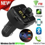 Transmetteur FM Bluetooth voiture Adaptateur Radio sans fil USB Chargeur Lecteur Mp3