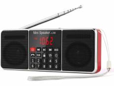 Radio portable bluetooth fm am(mw) mp3 tf usb aux avec haut-parleur rouge