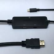 CABLING® Câble Adaptateur USB-C vers HDMI, Type-C vers HDMI avec USB Port, Lecteur de Carte SD & TF Carte 2M