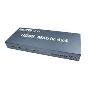 Matrice HDMI2.0 4 entrées- 4 sorties, 4k60HZ, RS232/LAN/EDID