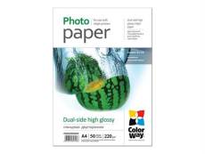ColorWay - Haute-brillance - A4 (210 x 297 mm) - 220 g/m² - 50 feuille(s) papier photo