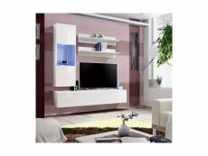 Meuble tv fly h3 design, coloris blanc brillant. Meuble suspendu moderne et tendance pour votre salon.