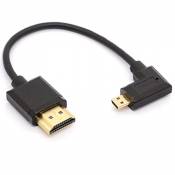 HTGuoji Câble micro HDMI coudé vers HDMI, connecteur