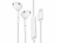 Écouteurs filaires usb-c microphone bouton multifonction oppo blanc HF-OPPO-USBC