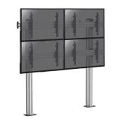 supports pro modular sol KIMEX 031-2400K3 Support sur pieds mur d' images pour 4 écrans TV 45''-55'' - Hauteur 175cm - A visser