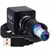 ELP Caméra Web 4K, mini PC caméra prend en charge 3840 x 2160 @ 30 fps, 2160p USB conférence varifocale pour Windows/Linux/Raspberry Pi USB4KHDR01-MFV